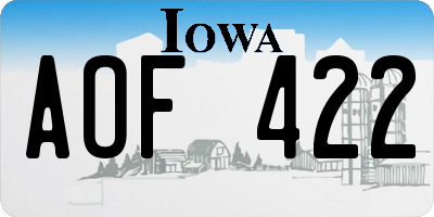 IA license plate AOF422