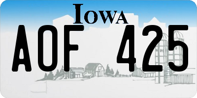 IA license plate AOF425