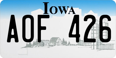 IA license plate AOF426