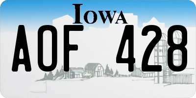 IA license plate AOF428