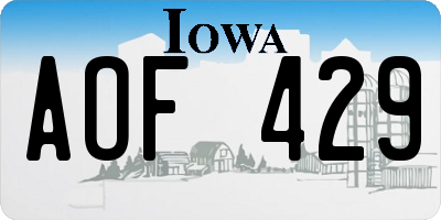 IA license plate AOF429