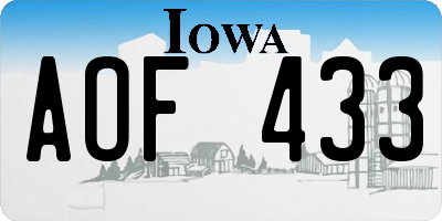 IA license plate AOF433