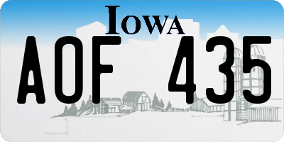 IA license plate AOF435