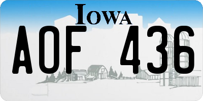 IA license plate AOF436