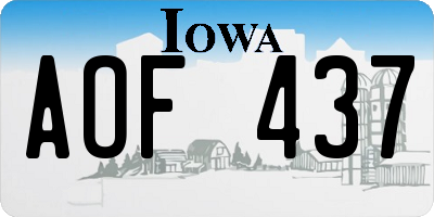 IA license plate AOF437