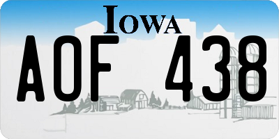 IA license plate AOF438
