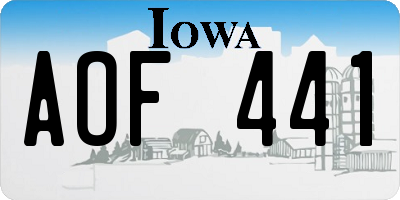IA license plate AOF441
