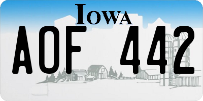 IA license plate AOF442