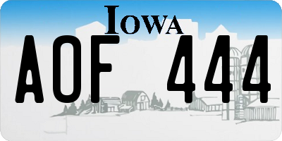 IA license plate AOF444