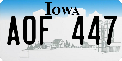 IA license plate AOF447