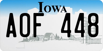 IA license plate AOF448