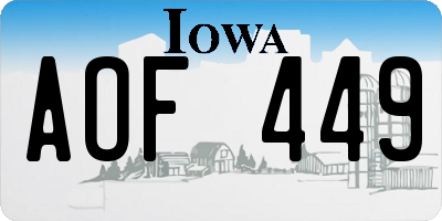 IA license plate AOF449