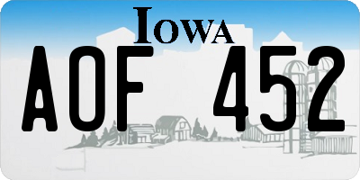 IA license plate AOF452