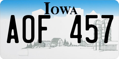 IA license plate AOF457