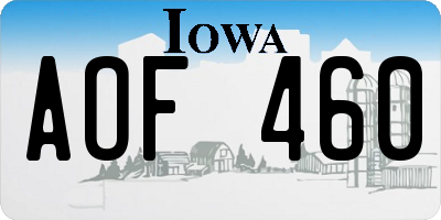 IA license plate AOF460