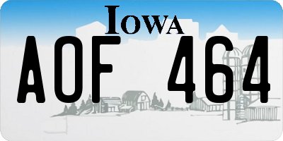 IA license plate AOF464