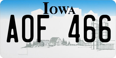 IA license plate AOF466