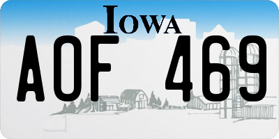 IA license plate AOF469