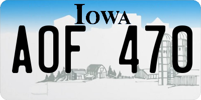 IA license plate AOF470