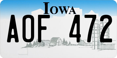 IA license plate AOF472