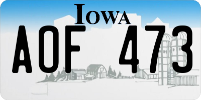 IA license plate AOF473