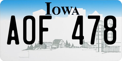 IA license plate AOF478