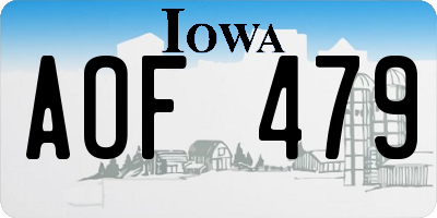 IA license plate AOF479