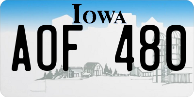 IA license plate AOF480
