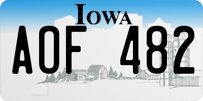 IA license plate AOF482