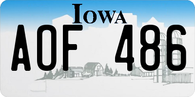 IA license plate AOF486