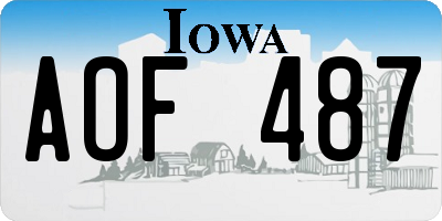 IA license plate AOF487