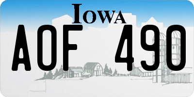 IA license plate AOF490