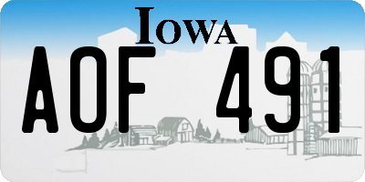 IA license plate AOF491