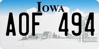 IA license plate AOF494