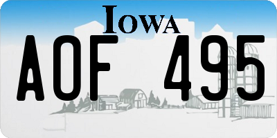 IA license plate AOF495