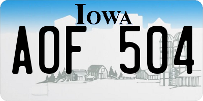 IA license plate AOF504