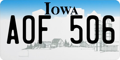 IA license plate AOF506