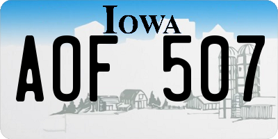 IA license plate AOF507