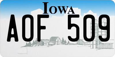 IA license plate AOF509