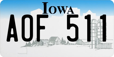 IA license plate AOF511