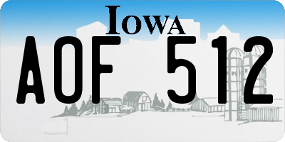 IA license plate AOF512