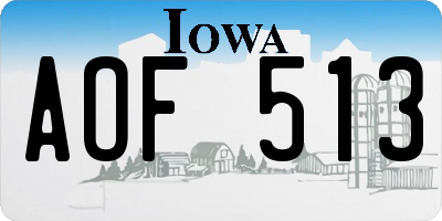 IA license plate AOF513