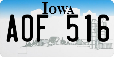 IA license plate AOF516