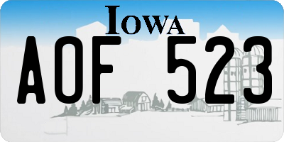 IA license plate AOF523