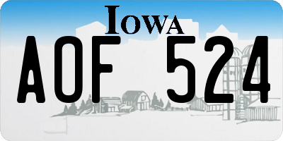 IA license plate AOF524
