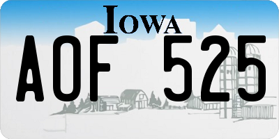 IA license plate AOF525