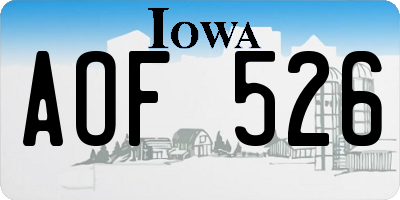 IA license plate AOF526