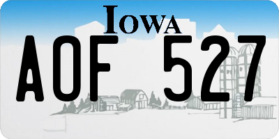 IA license plate AOF527