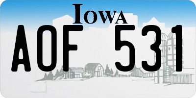 IA license plate AOF531