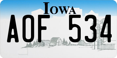 IA license plate AOF534